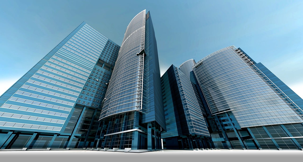 A skyline bank building used as African Energy Bank illustration