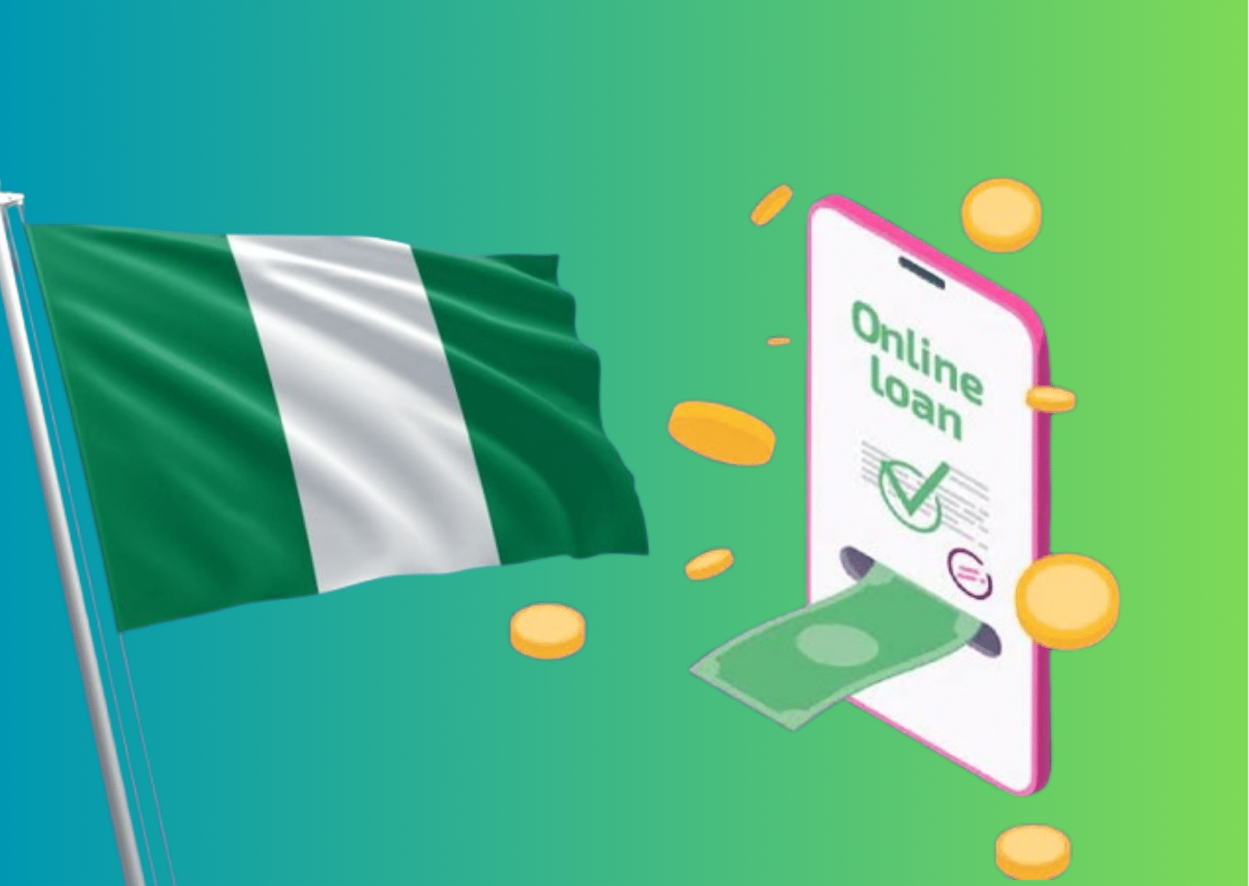 Nigeria flag with loan